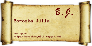 Boroska Júlia névjegykártya