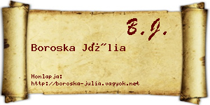Boroska Júlia névjegykártya